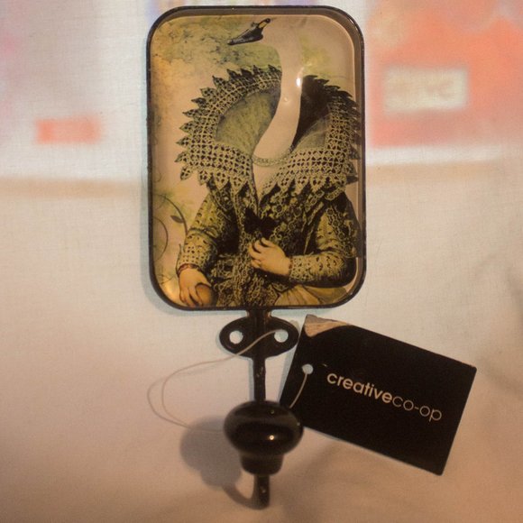 Lori Siebert 6" Metal & Glass Hook W/ Animal Image - Picture 1 of 6